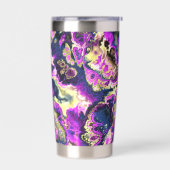 Lebhafte Trippy Boho Hippie Fraktal Marmorroute Thermobecher (Links)