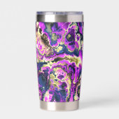 Lebhafte Trippy Boho Hippie Fraktal Marmorroute Thermobecher (Rückseite)