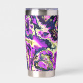 Lebhafte Trippy Boho Hippie Fraktal Marmorroute Thermobecher (Vorderseite)