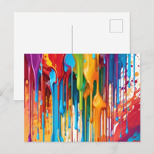 Lebhafte Tropffarbe Postkarte (Vorne/Hinten)