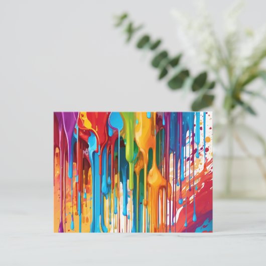 Lebhafte Tropffarbe Postkarte (Stehend Vorderseite)
