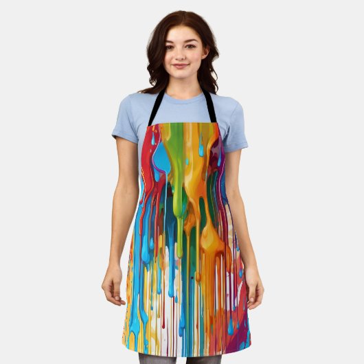 Lebhafte Tropffarbe Schürze (Getragen)