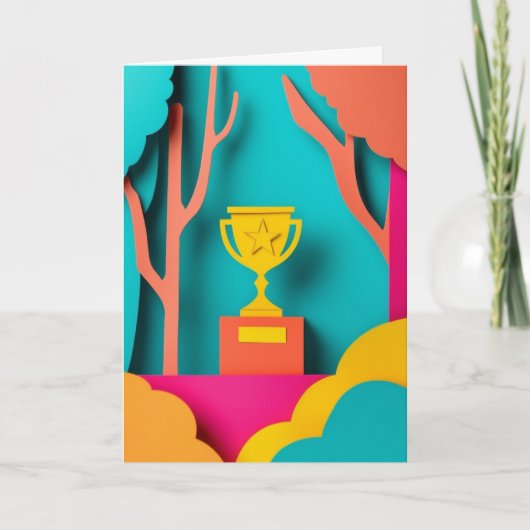 Lebhafte Trophäenfeier Karte (Vorderseite)