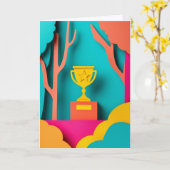 Lebhafte Trophäenfeier Karte (Gelbe Blume)