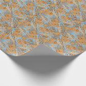 Lebhafte tropische Blume: farbenfroh, nahtlos. Geschenkpapier (Ecke)