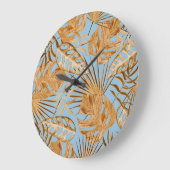 Lebhafte tropische Blume: farbenfroh, nahtlos. Große Wanduhr (Winkel)