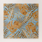 Lebhafte tropische Blume: farbenfroh, nahtlos. Puzzle (Horizontal)