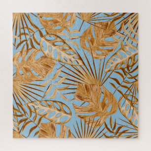 Lebhafte tropische Blume: farbenfroh, nahtlos. Puzzle