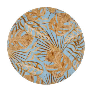 Lebhafte tropische Blume: farbenfroh, nahtlos. Schneidebrett