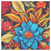 Lebhafte tropische Blume Stoff (Nahaufnahme)