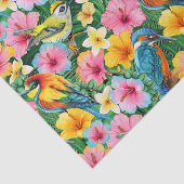 Lebhafte tropische Blume und Vögel Seidenpapier (Ausschnitt)