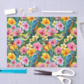 Lebhafte tropische Blume und Vögel Seidenpapier (Handwerk)