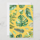 Lebhafte tropische Foliage-Hochzeitsfeier Einladung (Rückseite)