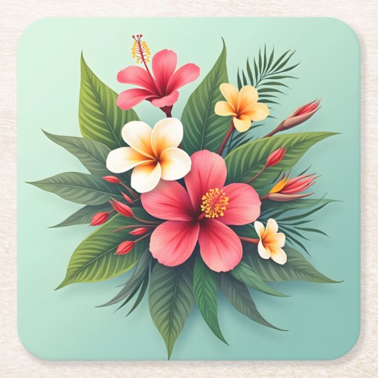 Lebhafte tropische Harmonie Rechteckiger Pappuntersetzer (Vorderseite)