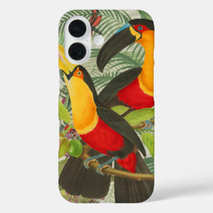 Lebhafte tropische Vögel Kunst Exotischer Dschunge iPhone 16 Hülle