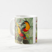 Lebhafte tropische Vögel Kunst Exotischer Dschunge Kaffeetasse (Vorderseite Links)