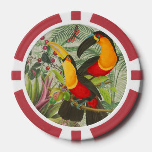 Lebhafte tropische Vögel Kunst Exotischer Dschunge Pokerchips