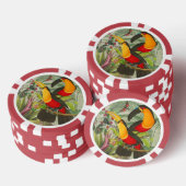 Lebhafte tropische Vögel Kunst Exotischer Dschunge Pokerchips (Stapel)