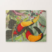 Lebhafte tropische Vögel Kunst Exotischer Dschunge Puzzle (Horizontal)