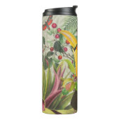 Lebhafte tropische Vögel Kunst Exotischer Dschunge Thermosbecher (Nach links gedreht)