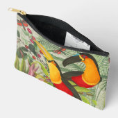Lebhafte tropische Vögel Kunst Exotischer Dschunge Zubehörtasche (Offen)