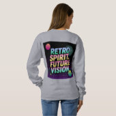 Lebhafte Typografie "Retro Spirit, Future Vision" Sweatshirt (Schwarz voll)