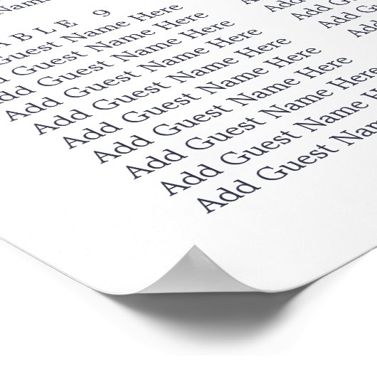 Lebhafte Übersicht über die Hochzeitssitze Poster (Ecke)