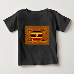 Lebhafte ugandische Flag-Inspirierte Kunst Baby T-shirt