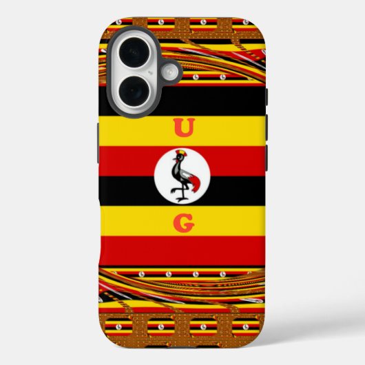 Lebhafte ugandische Flag-Inspirierte Kunst Case-Mate iPhone Hülle (Rückseite)