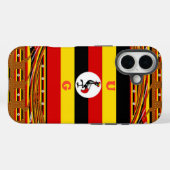 Lebhafte ugandische Flag-Inspirierte Kunst Case-Mate iPhone Hülle (Rückseite (Horizontal))