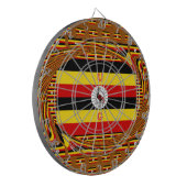 Lebhafte ugandische Flag-Inspirierte Kunst Dartscheibe (Vorderseite Links)