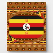 Lebhafte ugandische Flag-Inspirierte Kunst Fotoplatte (Vorderseite)