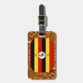 Lebhafte ugandische Flag-Inspirierte Kunst Gepäckanhänger (Vorderseite vertikal)