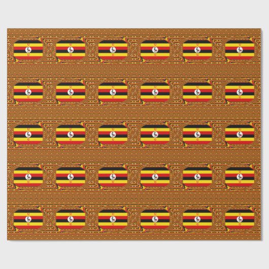 Lebhafte ugandische Flag-Inspirierte Kunst Geschenkpapier (Flach)