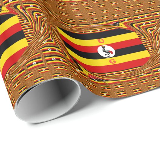 Lebhafte ugandische Flag-Inspirierte Kunst Geschenkpapier (Rolleneckpunkt)