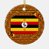 Lebhafte ugandische Flag-Inspirierte Kunst Keramik Ornament (Vorne)