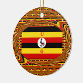 Lebhafte ugandische Flag-Inspirierte Kunst Keramik Ornament (Links)