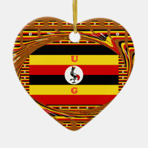 Lebhafte ugandische Flag-Inspirierte Kunst Keramikornament