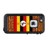 Lebhafte ugandische Flag-Inspirierte Kunst LifeProof iPhone Hülle (Rückseite (Horizontal))