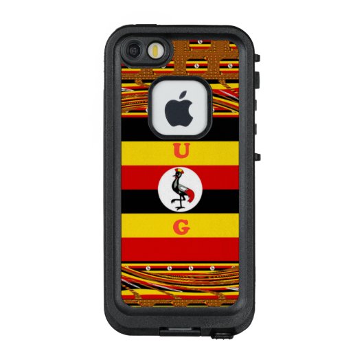 Lebhafte ugandische Flag-Inspirierte Kunst LifeProof iPhone Hülle (Rückseite)