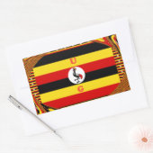 Lebhafte ugandische Flag-Inspirierte Kunst Rechteckiger Aufkleber (Umschlag)