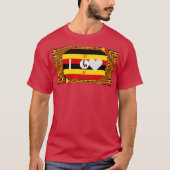 Lebhafte ugandische Flag-Inspirierte Kunst T-Shirt (Vorderseite)