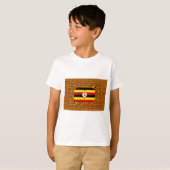 Lebhafte ugandische Flag-Inspirierte Kunst T-Shirt (Vorne ganz)