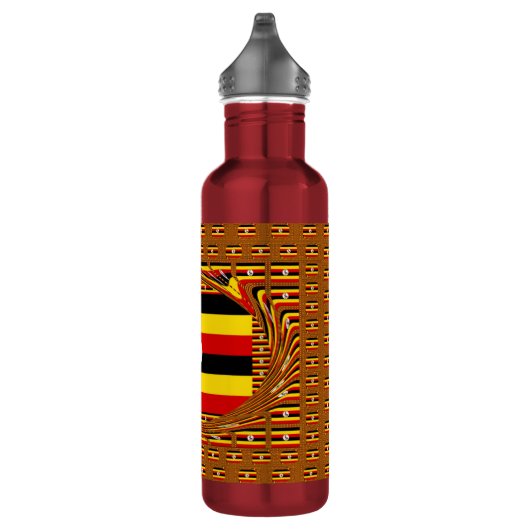 Lebhafte ugandische Flag-Inspirierte Kunst Trinkflasche (Rechts)