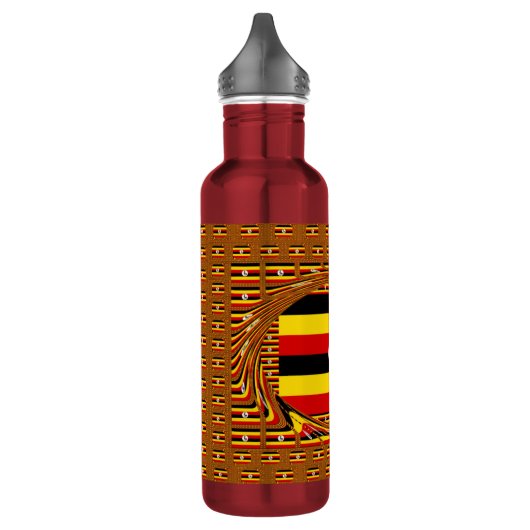 Lebhafte ugandische Flag-Inspirierte Kunst Trinkflasche (Links)