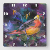 Lebhafte Uhr der Vogelhalle (Vorderseite)