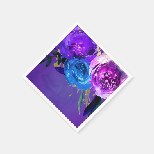 Lebhafte Ultra-Violet-Hochzeit Lila Blumenfantasie Serviette (Ecke)
