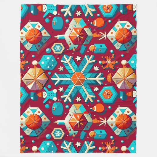 Lebhafte und bunte Weihnachtsfeiertage Fleecedecke (Vorderseite)