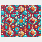 Lebhafte und bunte Weihnachtsfeiertage Fleecedecke (Vorderseite (Horizontal))
