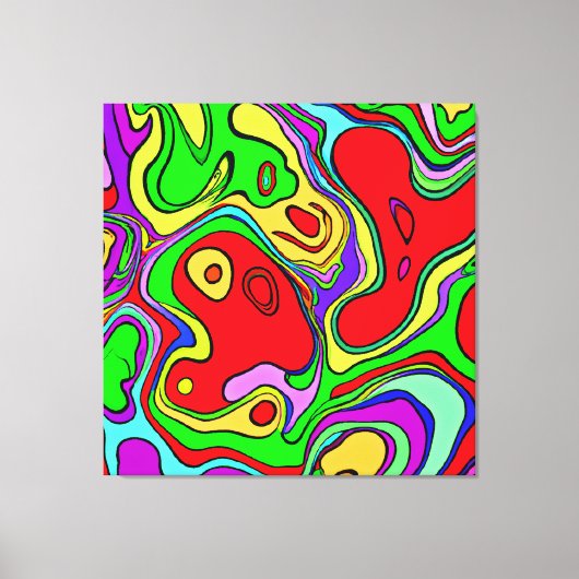 Lebhafte und farbenfrohe Abstrakte Musterkunst Leinwanddruck (Vorderseite)